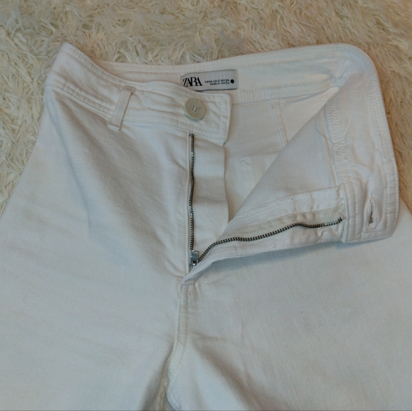 Zara The Marine Straight Jeans White Denim Wide Leg Crop Minimalist Size 2 - Picture 8 of 12